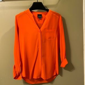 Trouvé orange blouse with cuffed sleeves